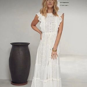 Beautiful JAASE White Embroidered Maxi Dress Josephine
